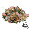 Christabelle 26cm Christmas Centrepiece Lush Green Holiday w/Jewelled Baubles, Foliage, Flowers, Pine Cones, Ribbon - SuperSaverAU - view 3