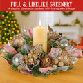 Christabelle 26cm Christmas Centrepiece Lush Green Holiday w/Jewelled Baubles, Foliage, Flowers, Pine Cones, Ribbon - SuperSaverAU - view 4