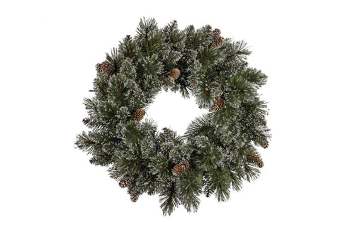 Christabelle 61cm Christmas Wreath Cashmere Pine with LED Lights Front Door Decoration Ornament - SuperSaverAU - view 1