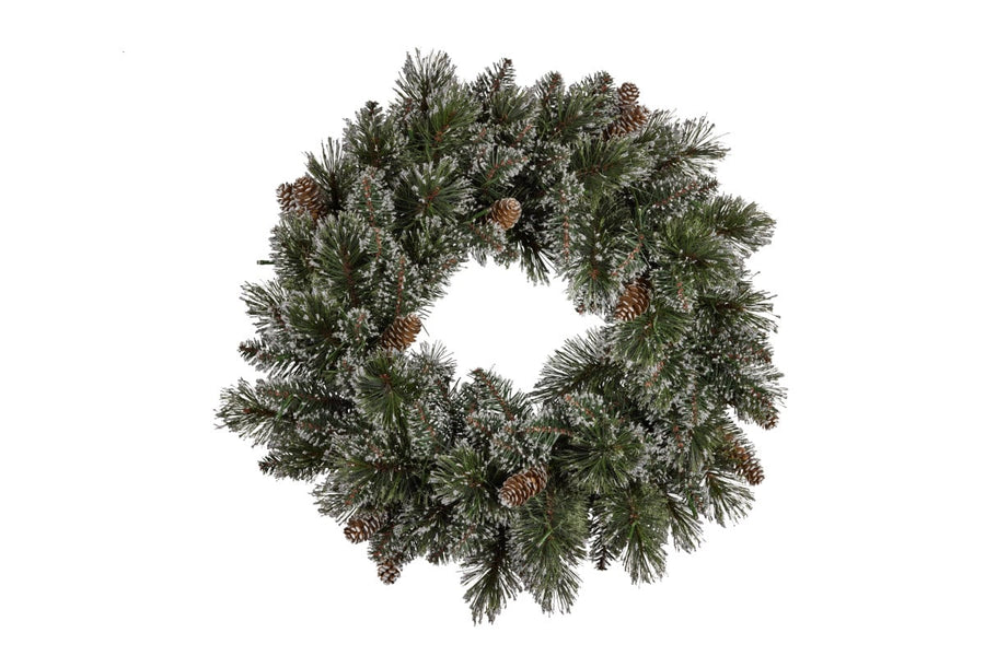 Christabelle 61cm Christmas Wreath Cashmere Pine with LED Lights Front Door Decoration Ornament - SuperSaverAU - view 1