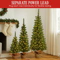 Christabelle Set of 3 Pre-Lit Christmas Trees Green Pine w/LED Lights, Hessian Base & Individual Plugs Varying Heights - SuperSaverAU - view 5