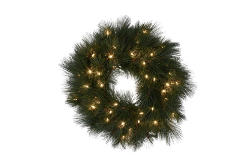 Christabelle 61cm Christmas Wreath Long Needle with LED Lights Front Door Decoration Ornament - SuperSaverAU - view 1