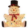 Christabelle 82cm Sitting Snowman Christmas Display with Lights - SuperSaverAU - view 1