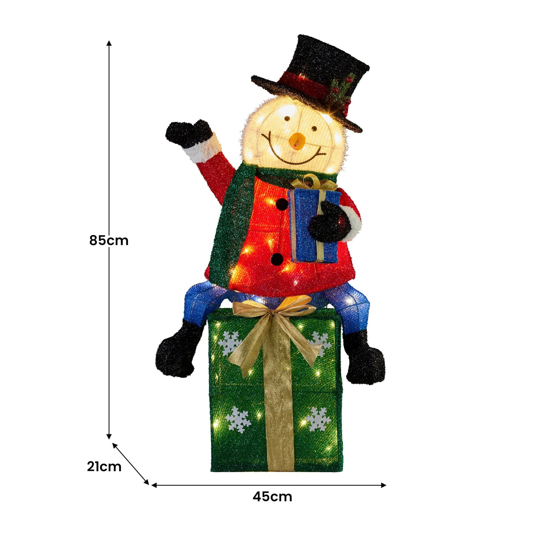 Christabelle 85cm Christmas Snowman On Presents Display with Lights - SuperSaverAU - view 2
