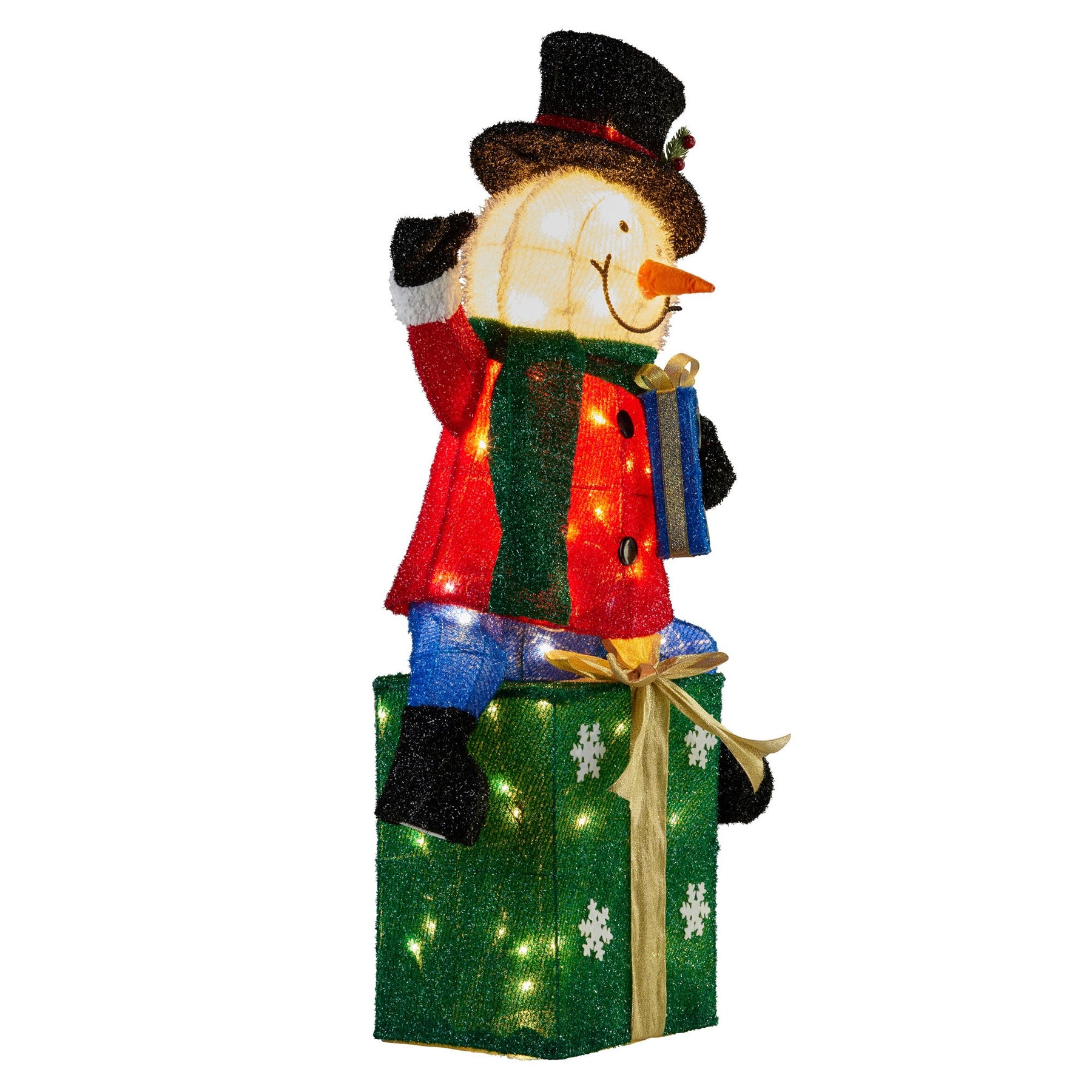 Christabelle 85cm Christmas Snowman On Presents Display with Lights - SuperSaverAU - view 4