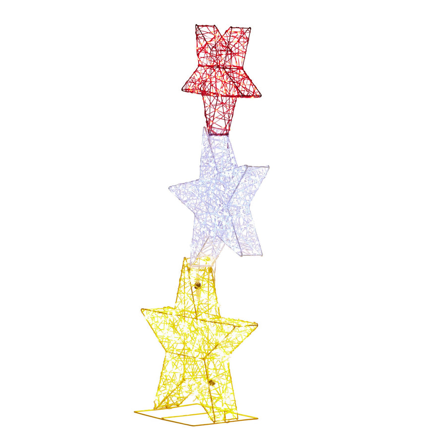 Christabelle 120cm Triple Star Christmas Display with Lights - SuperSaverAU - view 1