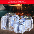 Christabelle Swishmas Set Of 3 Christmas Gift Boxes With Lights With Jewelled Wire And Silver Bows - SuperSaverAU - view 2
