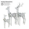 Christabelle Christmas Reindeer Display Set 3 Indoor & Outdoor Decorations Acrylic Beads Cool White LED Lights Silver - SuperSaverAU - view 2