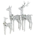 Christabelle Christmas Reindeer Display Set 3 Indoor & Outdoor Decorations Acrylic Beads Cool White LED Lights Silver - SuperSaverAU - view 3