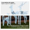 Christabelle Christmas Reindeer Display Set 3 Indoor & Outdoor Decorations Acrylic Beads Cool White LED Lights Silver - SuperSaverAU - view 4
