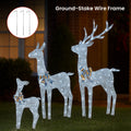 Christabelle Christmas Reindeer Display Set 3 Indoor & Outdoor Decorations Acrylic Beads Cool White LED Lights Silver - SuperSaverAU - view 5