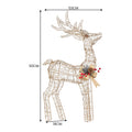 Christabelle Light Up Christmas Reindeer Display Indoor & Outdoor Decoration Warm White LED Lights Gold Bow Wire Frame - SuperSaverAU - view 3
