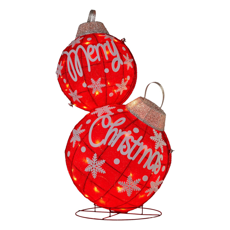 Christabelle Oversized Christmas Bauble Display Warm White Led Lights Glitter - SuperSaverAU - view 1