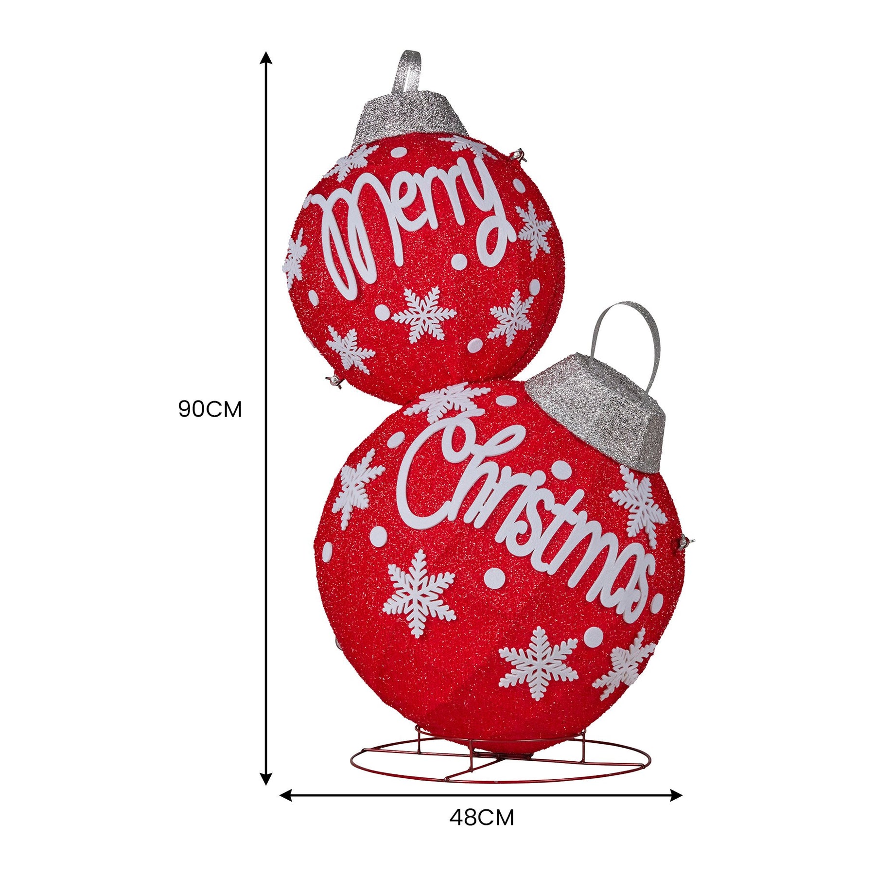 Christabelle Oversized Christmas Bauble Display Warm White Led Lights Glitter - SuperSaverAU - view 3