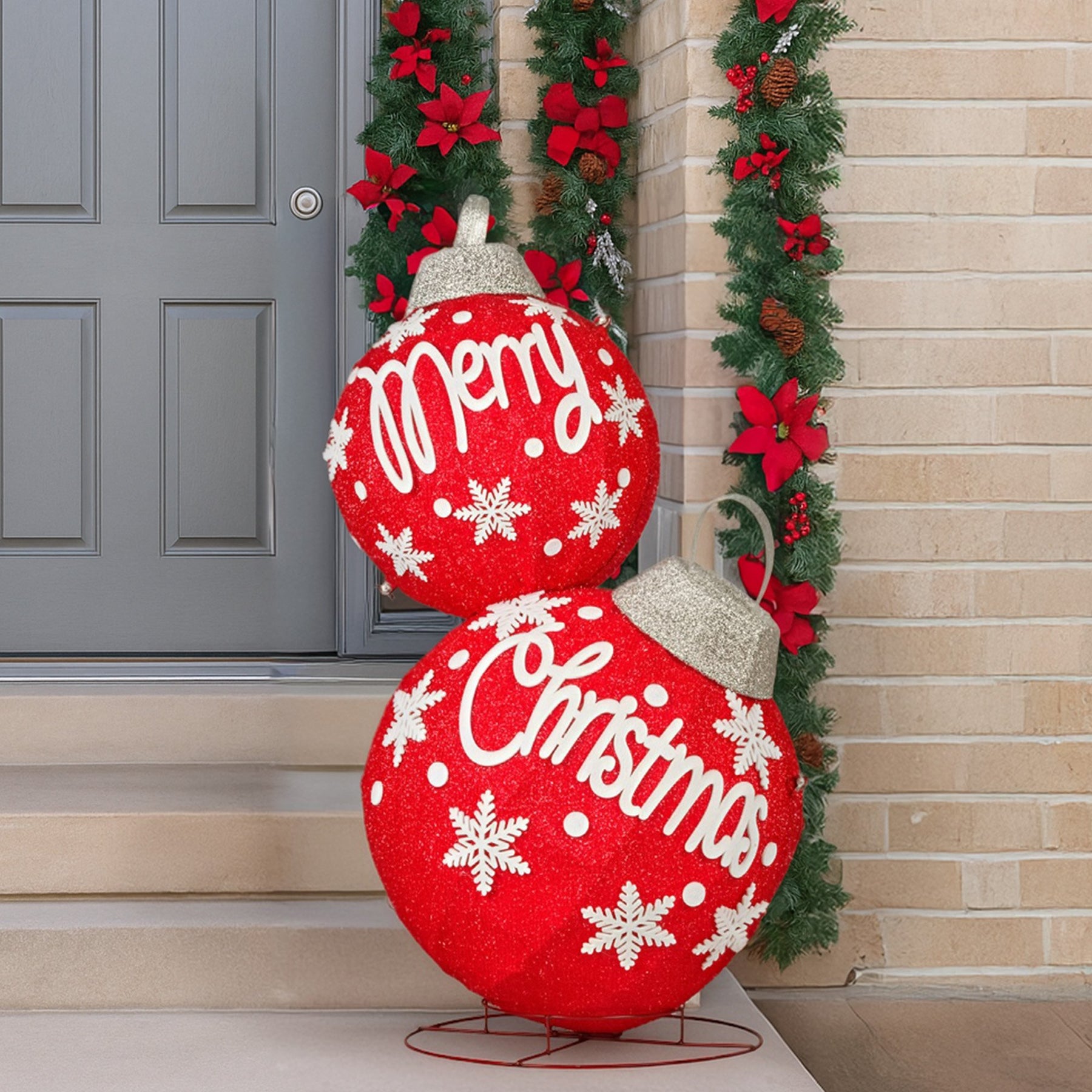 Christabelle Oversized Christmas Bauble Display Warm White Led Lights Glitter - SuperSaverAU - view 6