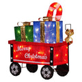 Christabelle Christmas Cart Display w/Candy Cane & Presents Warm White LED Lights Wire Frame Structure Indoor & Outdoor - SuperSaverAU - view 4