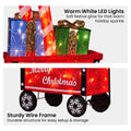Christabelle Christmas Cart Display w/Candy Cane & Presents Warm White LED Lights Wire Frame Structure Indoor & Outdoor - SuperSaverAU - view 5