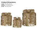 Christabelle Set of 3 Christmas Gift Box Display Gold with LED Lights and Bows Decoration Ornament Present - SuperSaverAU - view 2