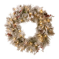 Christabelle 61cm Snowy Christmas Wreath with LED Lights, Battery-Operated - SuperSaverAU - view 1