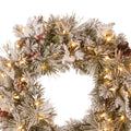Christabelle 61cm Snowy Christmas Wreath with LED Lights, Battery-Operated - SuperSaverAU - view 3