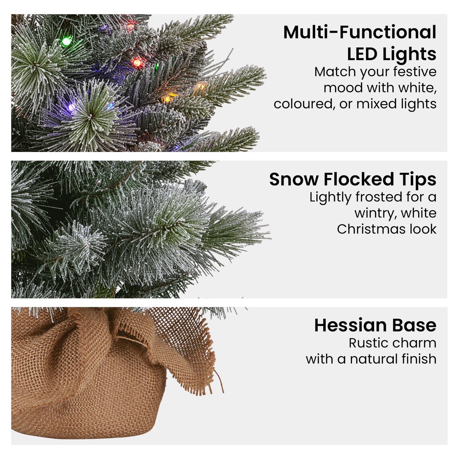 Christabelle 61cm Pre-Lit Snowy Stamford Spruce Battery-Operated Mini Christmas Tree Multi-Functional LED Timer - SuperSaverAU - view 2