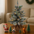 Christabelle 61cm Pre-Lit Snowy Stamford Spruce Battery-Operated Mini Christmas Tree Multi-Functional LED Timer - SuperSaverAU - view 3