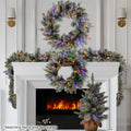 Christabelle 61cm Christmas Wreath Snowy Stamford Spruce with Coloured LED Lights Front Door Decoration Ornament - SuperSaverAU - view 5