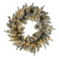 Christabelle 76cm Christmas Wreath Snowy Stamford Spruce with LED Lights Front Door Decoration Ornament - SuperSaverAU - view 1