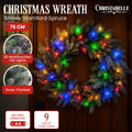 Christabelle 76cm Christmas Wreath Snowy Stamford Spruce with LED Lights Front Door Decoration Ornament - SuperSaverAU - view 5