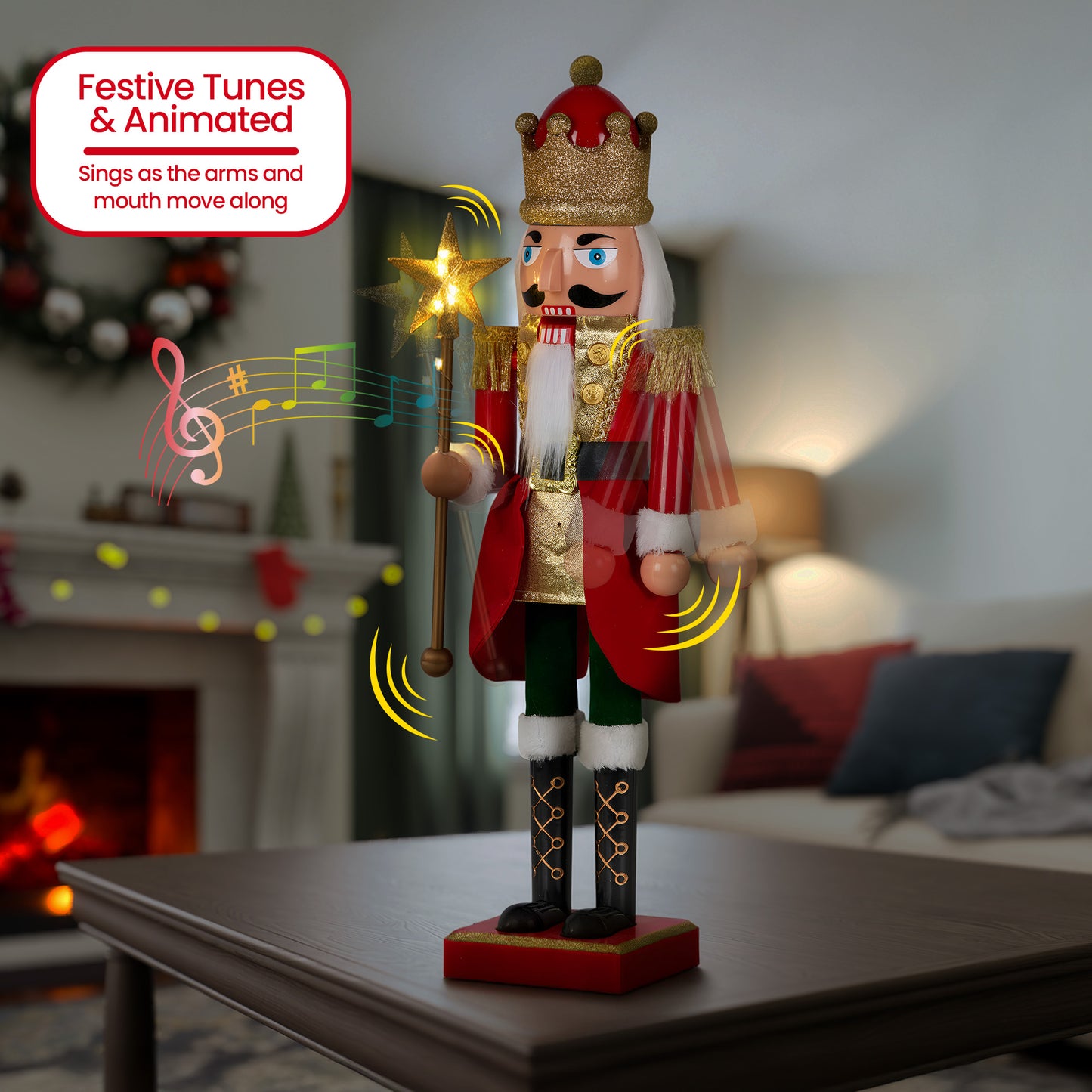 Christabelle 60cm Musical LED Animated Nutcracker Ornament