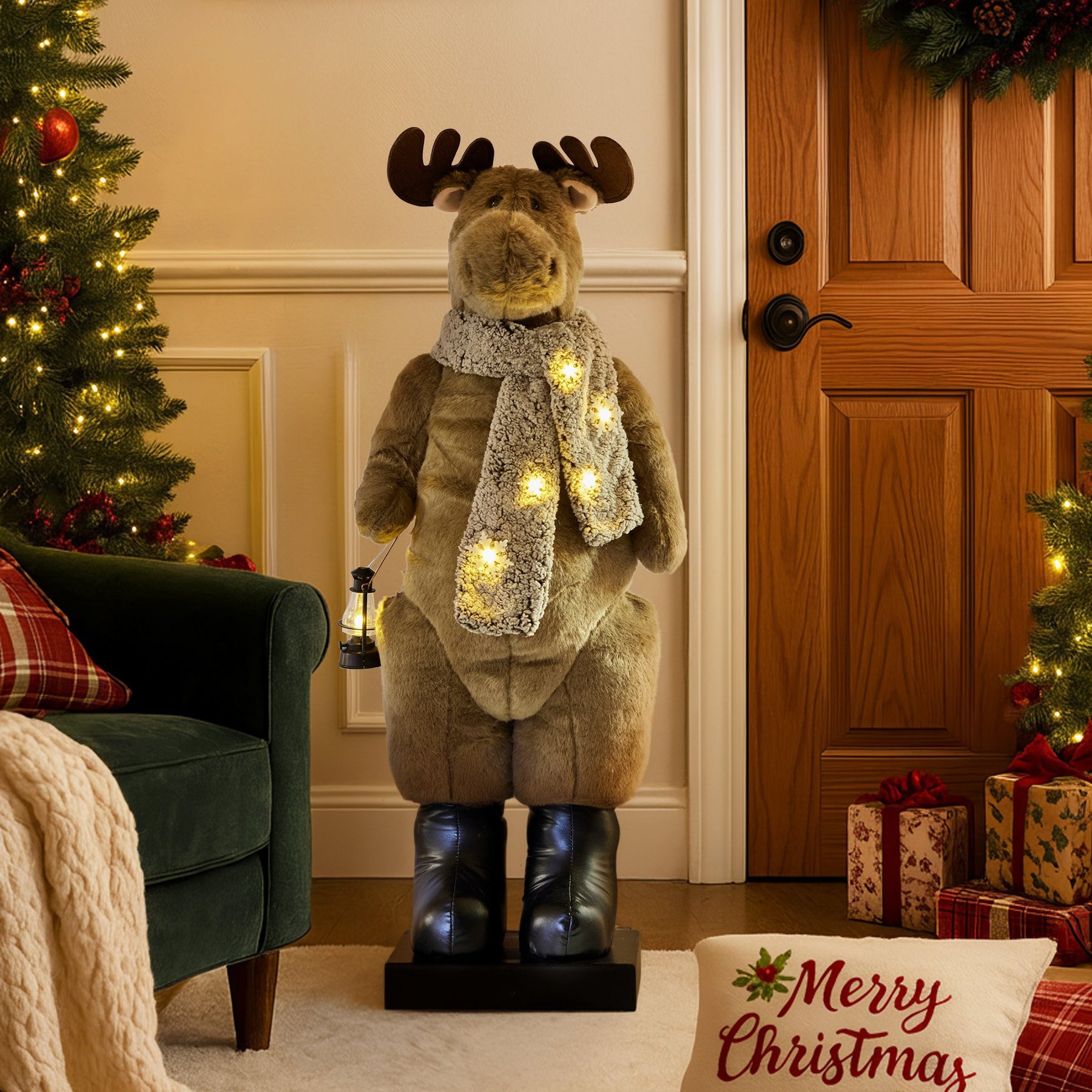 Christabelle 1.1m Musical LED Animated Christmas Moose Decoration - SuperSaverAU - view 6