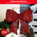 Christabelle Christmas Display Bow 91cm with LED and Twinkle Lights 5 Functions Christmas Festive Decorations Display Big Wired Bow - SuperSaverAU - view 4
