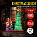 Christabelle Christmas Display Sled 183cm With Tree And Presents Led Lights & C9 Bulbs - SuperSaverAU - view 1