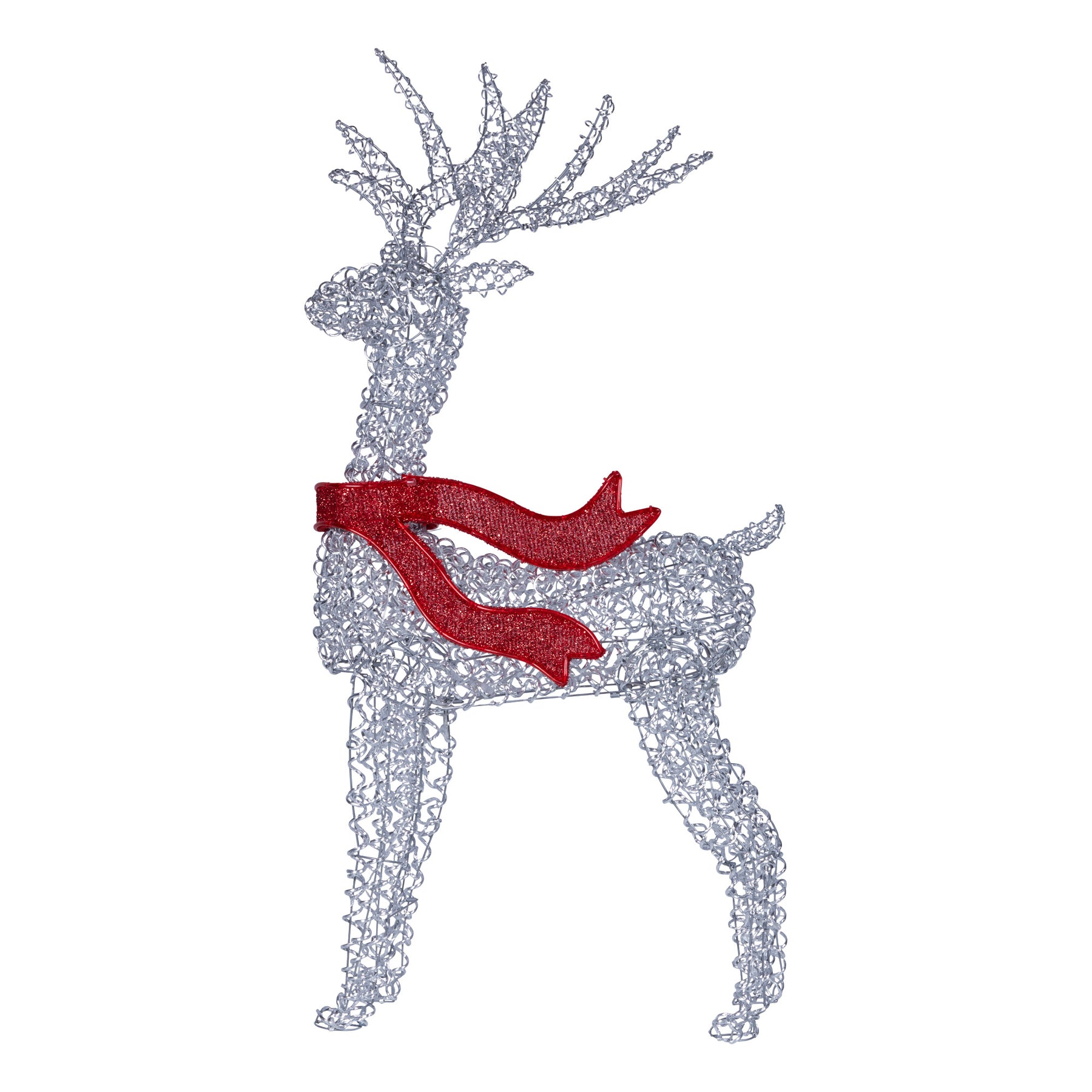 Christabelle Large 1.5m Christmas Reindeer Outdoor Indoor Light-Up Display Decoration Lawn Statue LED Lights Red Bow - SuperSaverAU - view 2