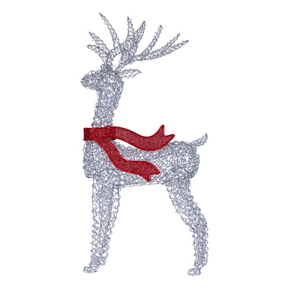 Christabelle Large 1.5m Christmas Reindeer Outdoor Indoor Light-Up Display Decoration Lawn Statue LED Lights Red Bow