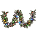 Swishmas 274cm Snowy Crown Pine Pre-Lit Multicolour Christmas Garland - SuperSaverAU - view 1