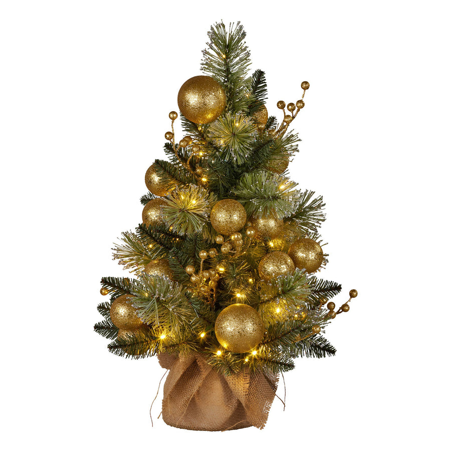 Christabelle 61cm Battery-operated Christmas Tree Warm Lights Led Table Top Gold - SuperSaverAU - view 1