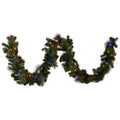 Christabelle 2.7m Christmas Garland with LED Lights Glittery Gold Pine Mantle Decoration Ornament - SuperSaverAU - view 1