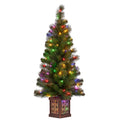 Christabelle 4ft Christmas Tree Glittery Gold Pine Led Multi Lights Xmas Decor - SuperSaverAU - view 1