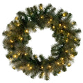 Christabelle 61cm Christmas Wreath with LED Lights Glittery Gold Pine re-Lit Front Door Decoration Ornament - SuperSaverAU - view 4