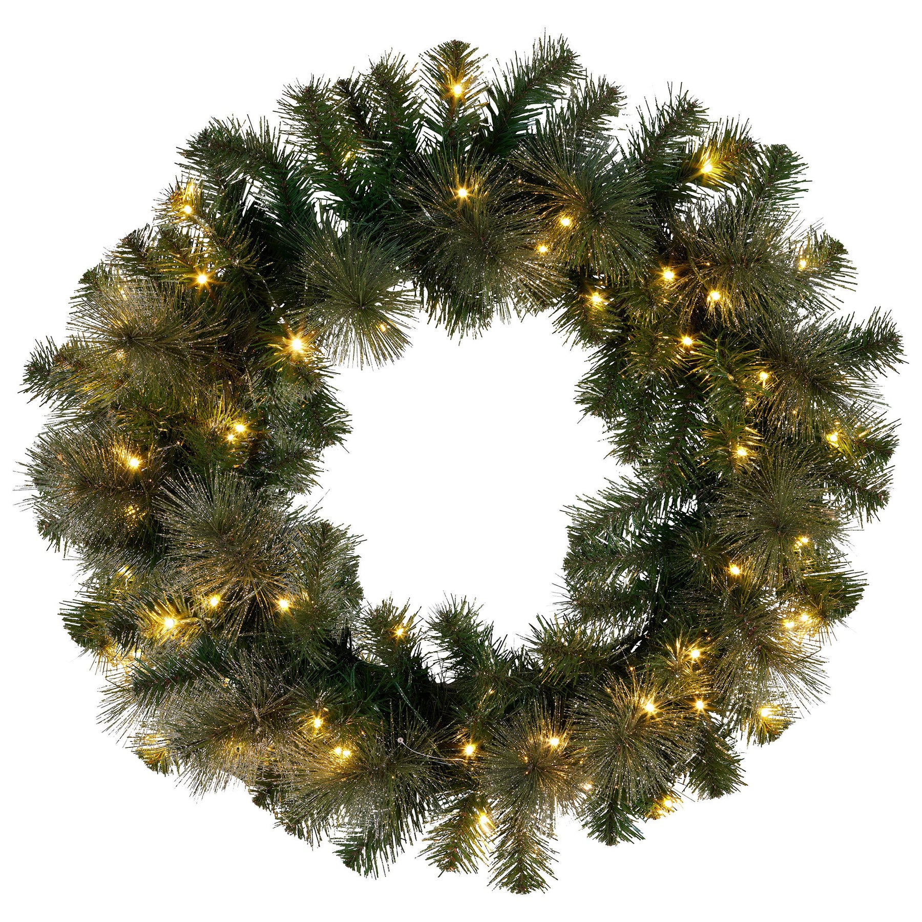 Christabelle 61cm Christmas Wreath with LED Lights Glittery Gold Pine re-Lit Front Door Decoration Ornament - SuperSaverAU - view 4