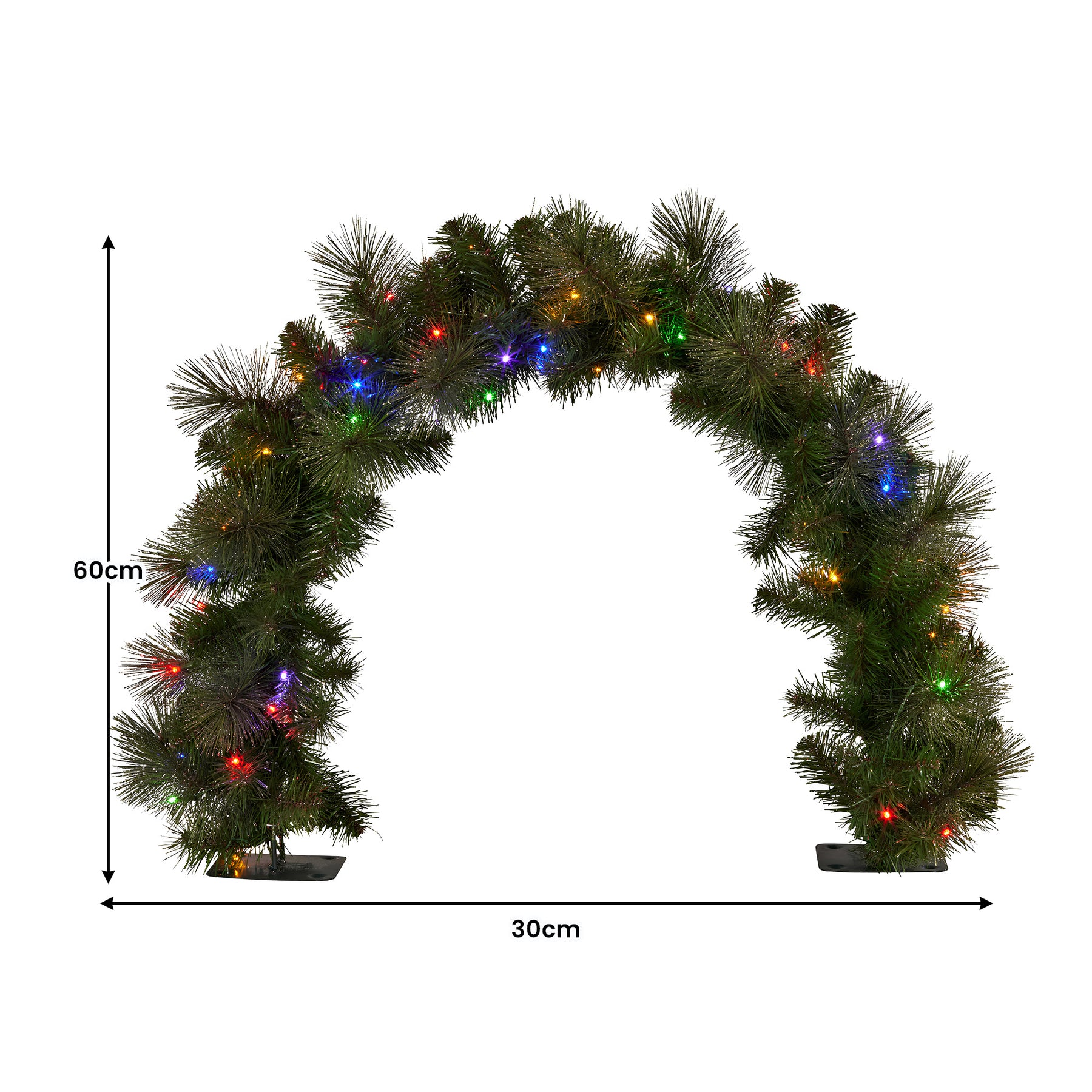 Christabelle 60cm Tabletop Christmas Archway Garland with LED Lights Gold Mantle Decoration Ornament - SuperSaverAU - view 2