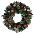 Christabelle Stunning 61cm Christmas Wreath with LED Lights Baubles Berries Red Silver Front Door Decoration - SuperSaverAU - view 2