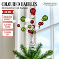 Christabelle Baubles Christmas Tree Topper Festive Glitter Finish Xmas Ornament - SuperSaverAU - view 2