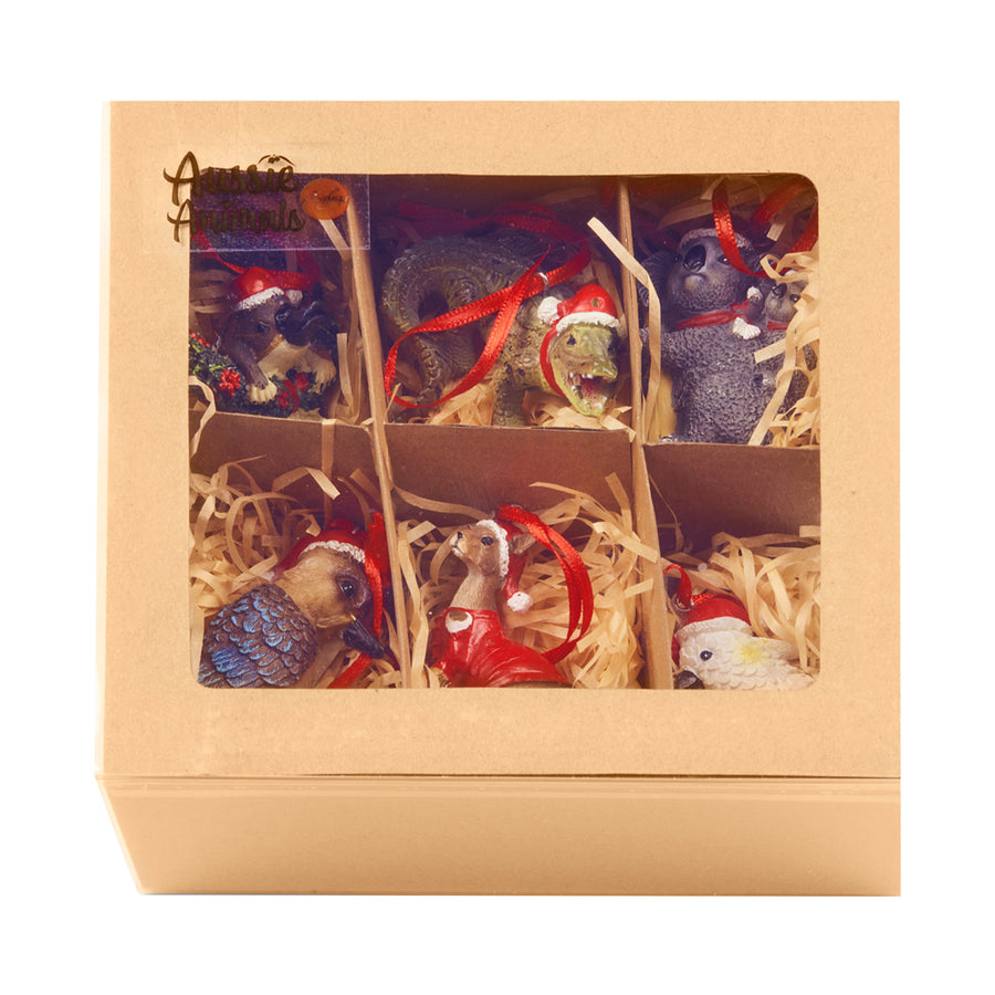 Christabelle Aussie Animals Christmas Decoration Gift Pack - 6 Baubles, 7-8cm - SuperSaverAU - view 1