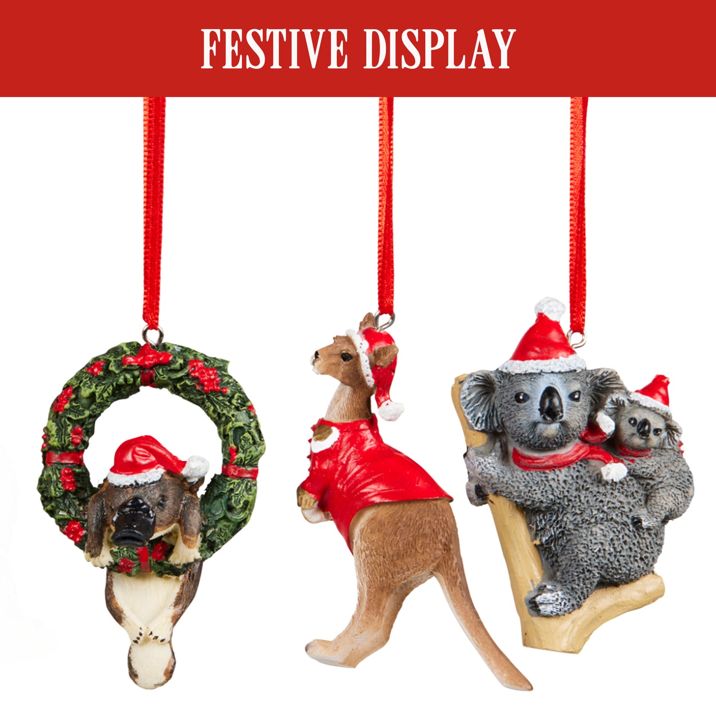 Christabelle Christmas Aussie Animals Pack of 6 Baubles Tree Decoration Ornaments Gift Pack
