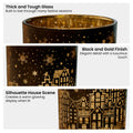 Christabelle Christmas Candle Jar Set Of 3 Black And Gold Holiday Candle Holders - SuperSaverAU - view 4