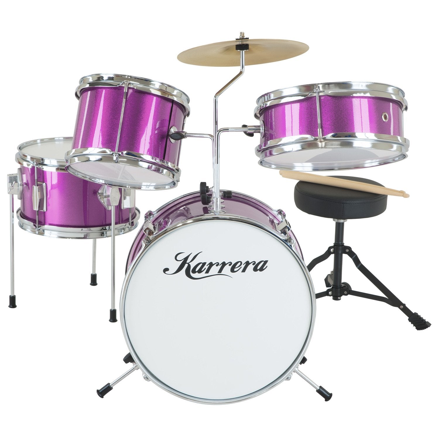 Karrera Children's 4pc Drum Kit - Purple