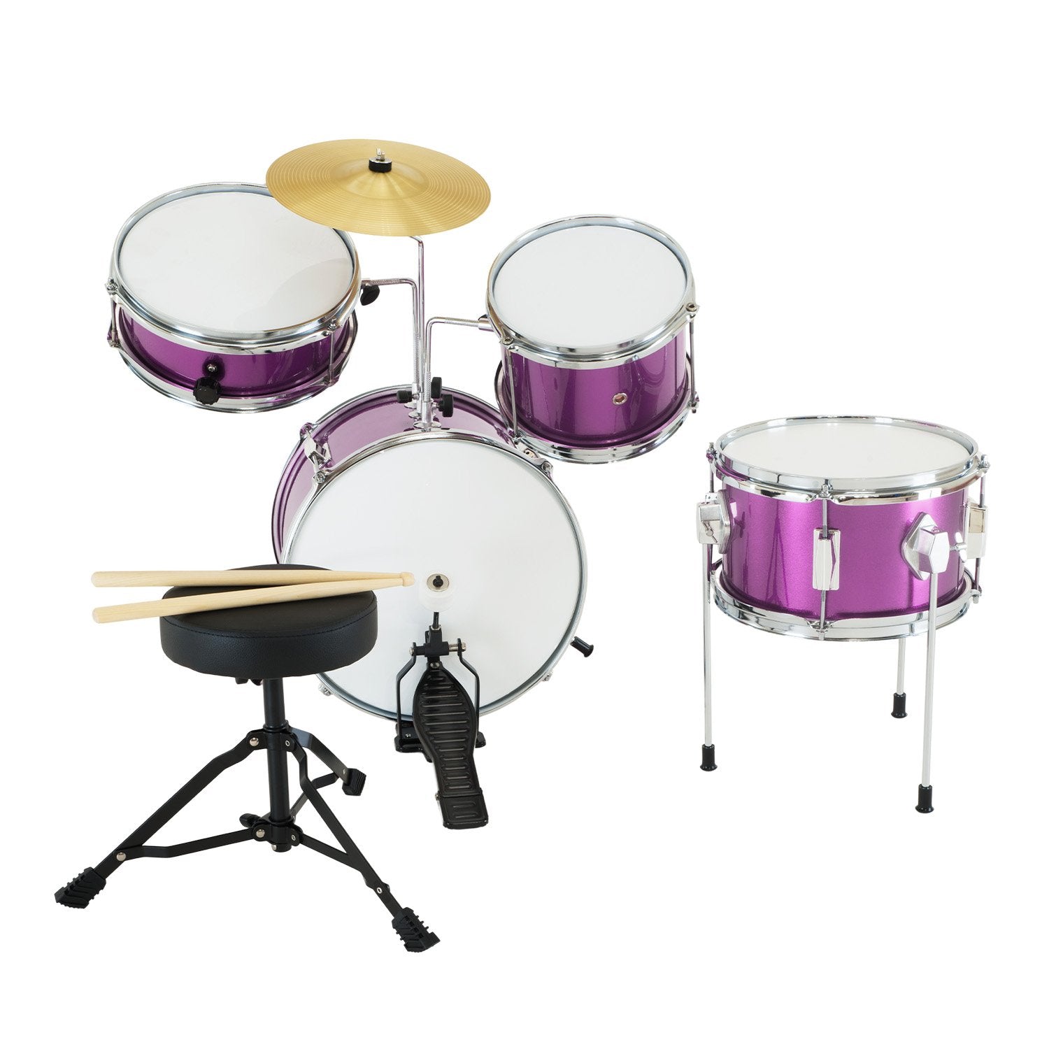 Karrera Children's 4pc Drum Kit - Purple
