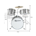 Karrera Children's 4pc Drum Kit - Silver